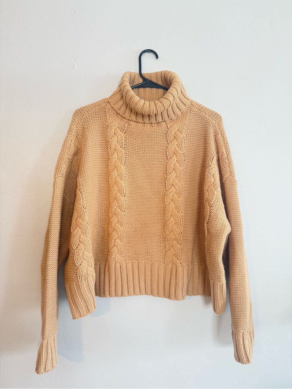 Calvin Klein Jeans Camel Cable Knit Turtleneck Sweater - Size M